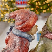 Zaer Ltd International Set of 2 "First Kiss" Standing Christmas Tushkas with Gifts ZR117614-SET View 4