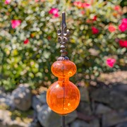 Zaer Ltd International 55" Tall Glass Globe Iron Garden Stake in 6 Assorted Colors ZR111444 View 4