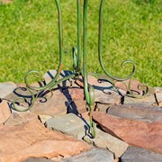 Zaer Ltd International 31" Tall "Two Birds" Iron Birdbath with Verdi Green Finish ZR180387-VG View 4