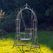 Zaer Ltd International "Oasis" Iron Garden Swing Chair in Blue Bronze ZR160144-BB View 4