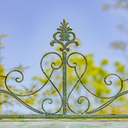 Zaer Ltd International Pre-Order: "Giorgi" 92in. Tall Iron Swing Bench in Verdi Green ZR171200-VG View 4