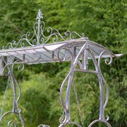 Zaer Ltd International Pre-Order: "Giorgi" 92in. Tall Iron Swing Bench in Blue-Bronze ZR171200-BB View 4