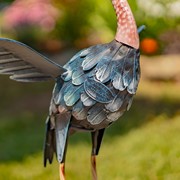 Zaer Ltd International 20.25" Tall Set of 2 Painted Iron Blue Crane Figurines ZR801001-SET View 4
