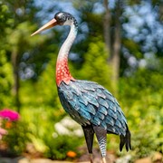 Zaer Ltd International Set of 2 Large Iron Blue Paradise Crane Figurines ZR801003-SET View 4