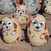 Zaer Ltd International Set of 3 Solar "Rock" Dogs with Light Up Eyes in 3 Assorted Colors VA200003-SET View 4