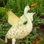 Zaer Ltd International Set of 6 Assorted Style Great White Heron Metal Yard Figurines ZR801809-SET View 4