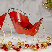 Zaer Ltd International Set of 2 Vintage Style Sleighs in Antique Red ZR170362-SET View 4