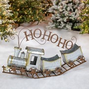 Zaer Ltd International 36" Long Galvanized Christmas Train "HO HO HO" ZR150862 View 4
