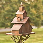Zaer Ltd International Pre-Order: 78.75" Tall Church Style Large Iron Birdhouse Stake "Dublin" ZR180718 View 4