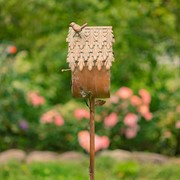 Zaer Ltd International 64.5" Tall Country Style Iron Birdhouse Stake "Farm House" ZR142106-2 View 4