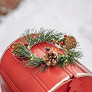 Zaer Ltd International Pre-Order: 42" Tall Standing "Santa's Mail" Christmas Mailbox w/LED Wreath ZR361849-RD View 4