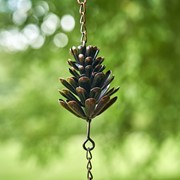 Zaer Ltd International Pre-Order: 72" Long Antique Bronze Hanging Pinecone Rain Chain ZR168626-BZ View 4