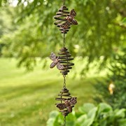 Zaer Ltd International 79" Long Antique Bronze Hanging Honeybee Rain Chain ZR191812-BZ View 4