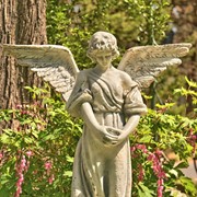 Zaer Ltd International Pre-Order: 45"T Standing Magnesium Angel Statue with Open Wings in Grey "Ariel" ZR225145-GY View 4