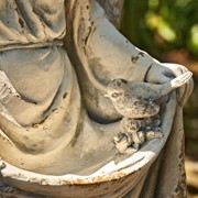 Zaer Ltd International Pre-Order: 37" Tall Magnesium Angel Statue and Birdbath "Muriel" in Antique Grey ZR253037-GY View 4