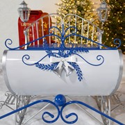 Zaer Ltd. International "Kutaisi" Large Victorian Christmas Sleigh in White, Blue, and Silver ZR981109-WH View 4