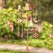 Zaer Ltd International Pre-Order: Antique Copper Hanging Birdhouse Wind Chime "Silo” ZR190557-B View 4