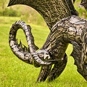 Zaer Ltd International Pre-Order: 6 ft. Tall Large Metal Dragon Statue "Angry Ira" ZR190858 View 4