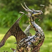 Zaer Ltd International Pre-Order: 21" Tall Metal Dragon Statue "Alexander" ZR180719 View 4