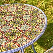 Zaer Ltd International "New Orleans" Mosaic Bistro Set ZR850256-7 View 4