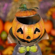 Zaer Ltd International Pre-Order: 27" Tall Big Head Pumpkin Figurine with Candy Jar "Jack" ZR191044 View 4