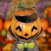 Zaer Ltd International 27" Tall Big Head Pumpkin Figurine with Candy Jar "Jack" ZR191044 View 4