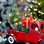 Zaer Ltd International Snow Covered Pickup Truck with Lighted Christmas Tree and Gifts ZR190161 View 4