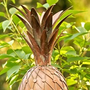 Zaer Ltd International Pre-Order: 67.25" Tall Pineapple Shaped Copper Finish Birdhouse Stake ZR193147 View 4