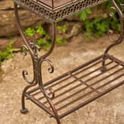 Zaer Ltd. International Pre-Order: 42.5" Tall Iron Cage Plant Stand in Antique Bronze "Paris 1968" ZR190422-BZ View 4