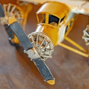 Zaer Ltd. International Metal Model Airplane Decor in Yellow and Cream RD204155-YL View 4