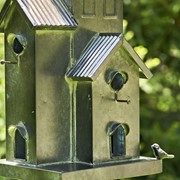 Zaer Ltd. International 75.75" Tall Galvanized Condo Birdhouse Stake "Lambertville" ZR198103-GV View 4