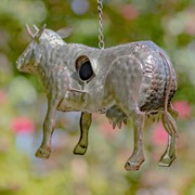 Zaer Ltd. International Galvanized Hanging Animal Birdhouse - Cow ZR180249-C View 4