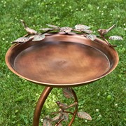 Zaer Ltd. International 32" Tall Shallow Copper-Finished Iron Birdbath with Branch Stand ZR190779-CP View 4