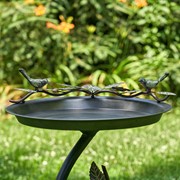 Zaer Ltd. International 32" Tall Shallow Galvanized Iron Birdbath with Branch Stand ZR190779-GV View 4