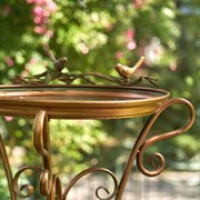 Zaer Ltd. International Shallow Copper Birdfeeder and Tray with Three Leg Stand ZR700690-CP View 4