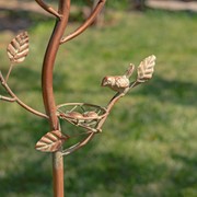 Zaer Ltd. International Pre-Order: 64.25"T Antique Copper Finished Iron Birdhouse Stake with Dome Roof ZR173714-D View 4