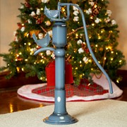 Zaer Ltd. International 31" Tall Old Style Blue Iron Water Pump with "Merry Christmas" Sign & Cardinals ZR190272 View 4