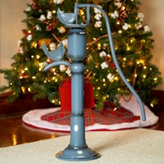 Zaer Ltd. International 31" Tall Old Style Blue Iron Water Pump with "Merry Christmas" Sign & Cardinals ZR190272 View 4