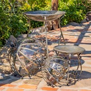 Zaer Ltd International Pre-Order: Set of 3 Glass Dome Terrariums with Stand in Silver "Marseilles 1792" ZR530995-FSS View 4