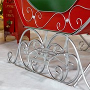 Zaer Ltd. International "Kutaisi" Large Victorian Christmas Sleigh in Red, Green and Silver ZR981109-RS View 4