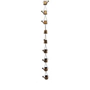 Zaer Ltd. International Pre-Order: 73" Long Iron Rain Chain with Watering Cans in Antique Copper ZR200167-CP View 4