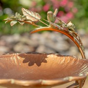 Zaer Ltd. International 27" Tall Antique Copper Scallop Edge Birdbath with Branch Legs ZR198205-CP View 4