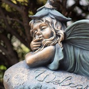 Zaer Ltd International 20" Tall Magnesium Fairy Statue Laying on Tummy "Fern" ZR339120 View 4