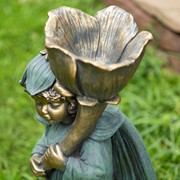 Zaer Ltd International 27.5" Tall Fairy Garden Statue with Flower "Tato" ZR225028 View 4