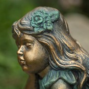 Zaer Ltd International Pre-Order: 20" Tall Fairy Statue Sitting on Flower "Gardenia" ZR229919 View 4