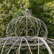 Zaer Ltd. International Pre-Order: 9ft Tall Round Iron Garden Gazebo with 3 Side Walls in Antique Bronze ZR101634-BZ View 4