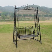Zaer Ltd International "Tserovani" Iron Swing Bench in Antique Bronze ZR820302-BZ View 4