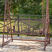 Zaer Ltd International "Tserovani" Iron Swing Bench in Antique Bronze ZR820302-BZ View 4