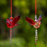Zaer Ltd. International Short Acrylic Cardinal Ornaments with Beaded Tassel in 2 Assorted Colors ZR508417-SET View 4