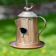 Zaer Ltd International Pre-Order: Set of 6 Assorted Style Antique Copper Finish Teapot Birdhouses ZR170773-CPS View 4